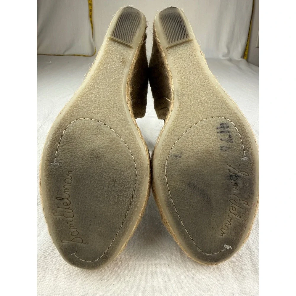 Sam Edelman Leroy Wedge Sandals Womens 5.5M Olive Green Bohemian Chic Espadrille